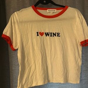 Sugar Women's White and Red Short Sleeve Tee